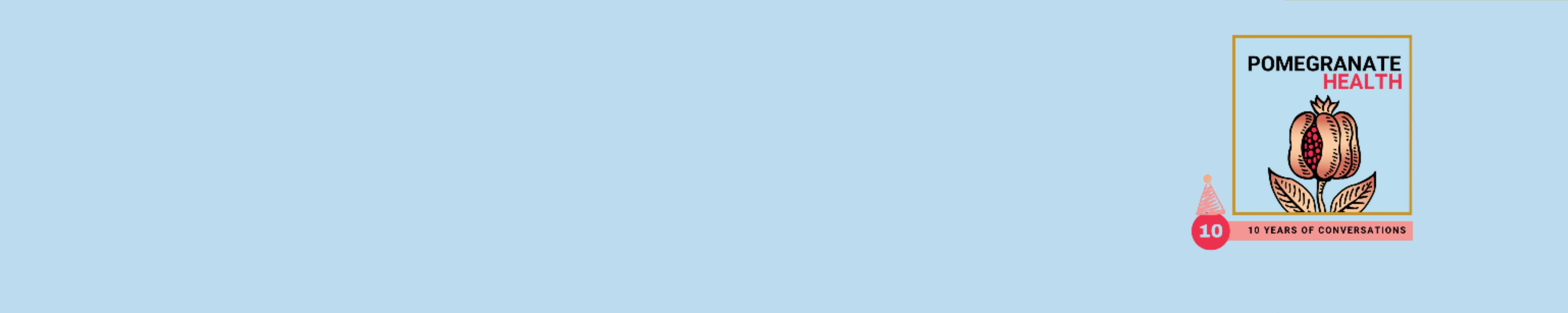 Pomegranate Health podcast banner.