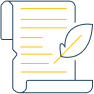 icon of a letter with a quill