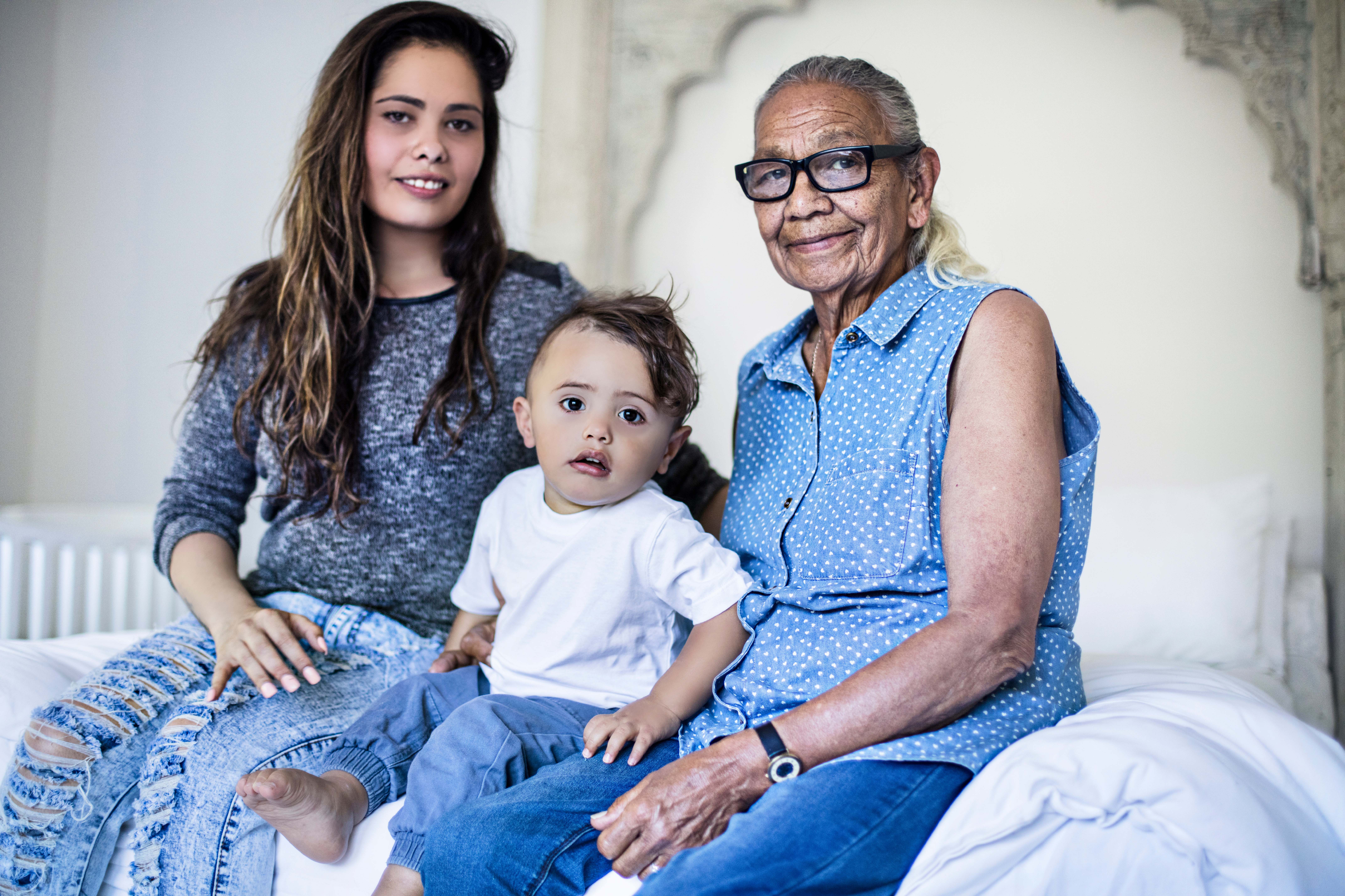 Multi generation aboriginal family