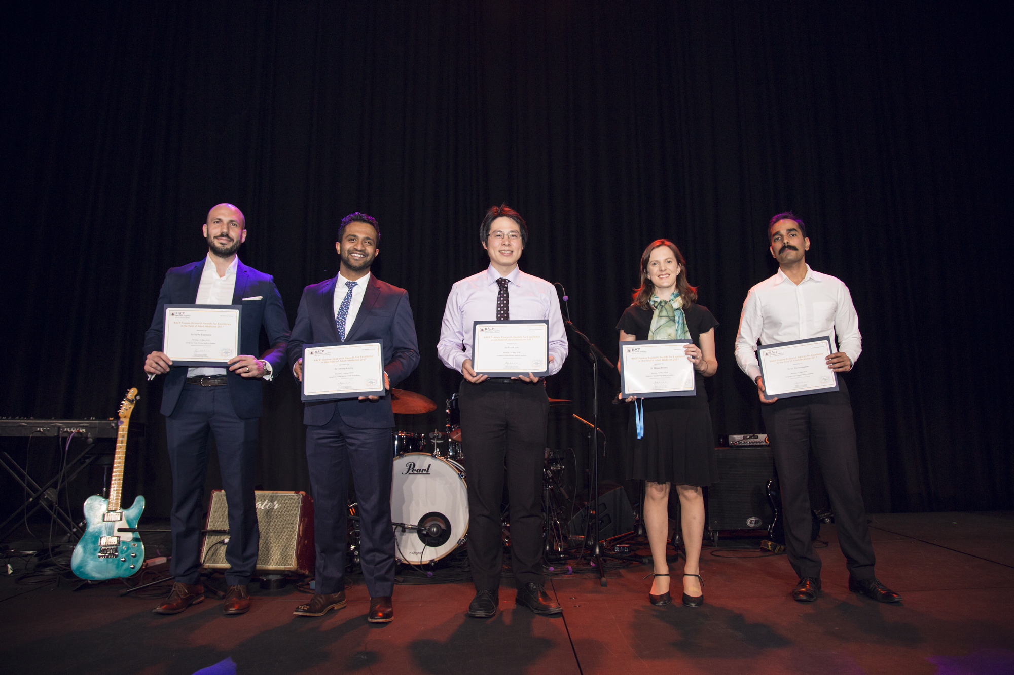 Five recipients on stage at RACP Congress