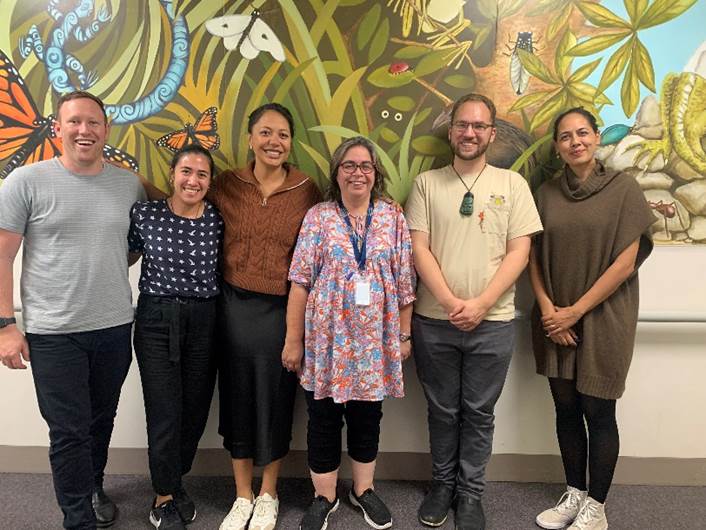 Pictured (from left to right): Dr Cory Malbon, Dr Kaylarina Fuatai, Dr Rowena Peters, Dr Liza Edmonds, Dr Erik Anderson and Dr Lela Yap.